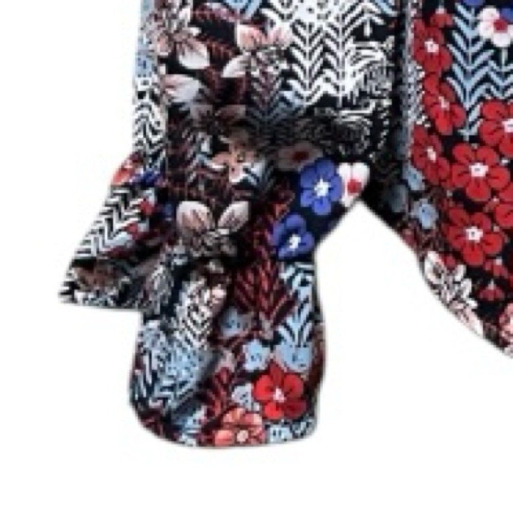 Dokotoo - Red, Blue, White Floral Print Women’s Blouse - Picture 9 of 9